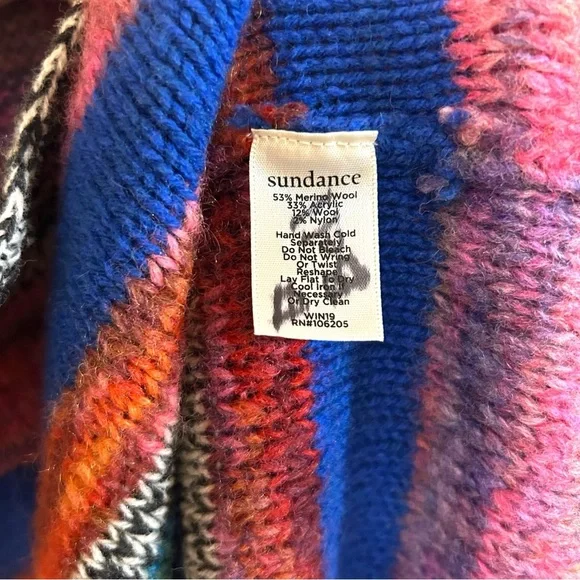 Sundance PS merino wool knit sweater cardigan horn toggle closure multi color - Picture 7 of 13